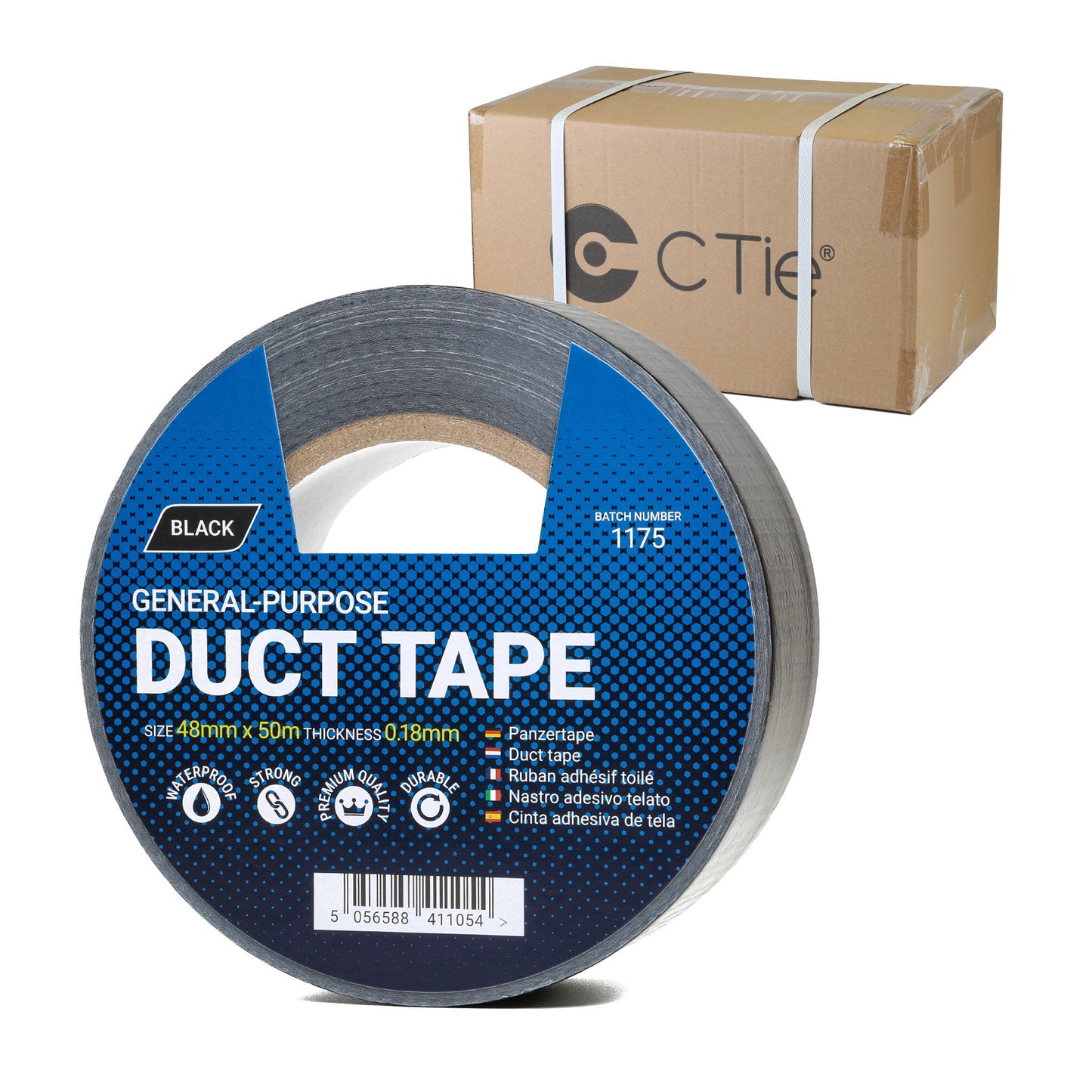 Box of Black Duct Tape - 48 mm x 50 m (36 Rolls)
